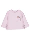 Mayoral Baby Girl Floral and Bow Long Sleeve Top, Lilac image