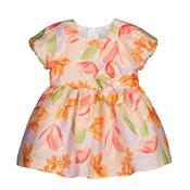 Mayoral Baby Girl Linen Floral Dress, Orange image