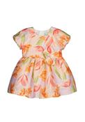 Mayoral Baby Girl Linen Floral Dress, Orange image