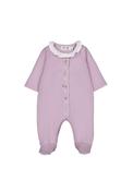 Mayoral Baby Girl Frill Colar Long Sleeve Babygrow, Purple image