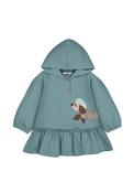 Mayoral Baby Girl Hooded Long Sleeve Sweater Dress, Green image