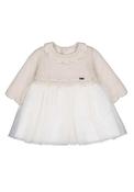 Mayoral Baby Girl Long Sleeve Knit Tulle Dress, Cream image