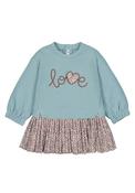 Mayoral Baby Girl Love Long Sleeve Sweater Dress, Green image