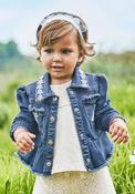 Mayoral Baby Girl Ruffled Denim Jacket, Blue image