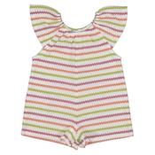 Mayoral Baby Girl Crochet Stripe Romper, Orange