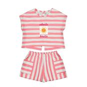 Mayoral Baby Girl Stripe Top &amp; Short Set, Pink image