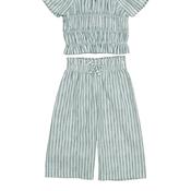 Mayoral Baby Girl Stripe Top and Culotte Set, Green