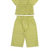 Mayoral Baby Girl Print Top and Culotte Set, Yellow