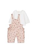 Mayoral Baby Girl Top and Print Dungaree Set, Pink image