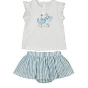 Mayoral Baby Girl Butterfly Top and Skirt Set, Blue