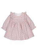 Mayoral Baby Girl Print Long Sleeve Velvet Dress, Pink image