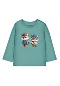Mayoral Baby Boy Racoon Print Long Sleeve Top, Green image