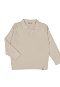 Mayoral Boy Long Sleeve Knit Polo, Beige image