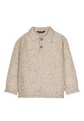Mayoral Mini Boy Knit Long Sleeve Polo Sweater, Beige image