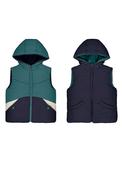 Mayoral Mini Boy Reversible Hooded Gilet, Green image