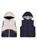Mayoral Mini Boy Reversible Hooded Gilet, Navy image