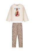 Mayoral Mini Girl Bonjour Top and Legging Set, Beige image