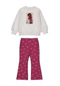 Mayoral Mini Girl Bow Sweater and Flare Set, Pink image