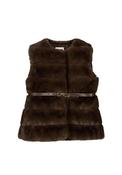 Mayoral Mini Girl Faux Fur Gilet, Brown image