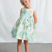 Mayoral Mini Girl Floral Bow Dress, Green Multi