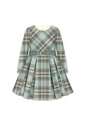 Mayoral Mini Girl Long Sleeve Plaid Dress, Green image