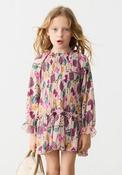 Mayoral Mini Girl Print Long Sleeve Pleated Dress, Pink Multi image