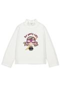 Mayoral Mini Girl Long Sleeve Party Cats Top, Cream image
