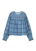 Mayoral Older Girl Check Long Sleeve Blouse, Blue image