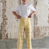Mayoral Older Girl Stripe Crochet Trouser, Yellow