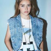 Mayoral Older Girl Denim Vest, Blue