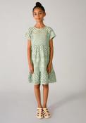 Mayoral Older Girl Short Sleeve Lace Dress, Green image