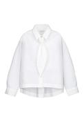 Mayoral Older Girl Neck-Tie Long Sleeve Blouse, Off White image