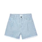 Mayoral Older Girl Striped Denim Short, Blue