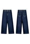 Mayoral Older Girl Wide Leg Denin Jean, Dark Blue
