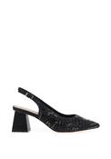 Menbur Diamante Embellished Block Heels, Black image
