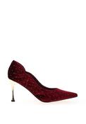 Membur Stud Embellished Velvet High Heels, Burgundy image