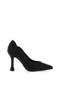 Menbur Scalloped Trim Diamante Encrusted High Heels, Black image