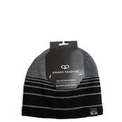 Serafina Men’s Stripe Beanie, Black &amp; Grey