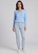 Micha Ribbed V-Neckline Top, Blue image