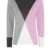 Micha Colour Block Knit Jumper, Pink Multi