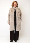 Micha Faux Suede Long Coat, Taupe image
