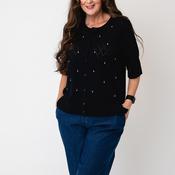 Micha Textured Button-Down Cardigan, Navy