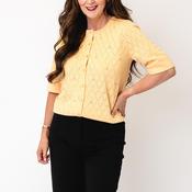 Micha Textured Button Down Cardigan, Butter Yellow