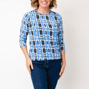 Micha Abstract Print Top, Blue image