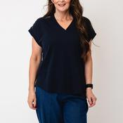 Micha Basic with Detail T-Shirt, Navy