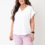 Micha Basic with Shoulder Detail T-Shirt, White