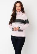 Micha Striped Roll Neck Sweater, Light Pink image