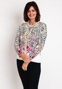 Micha Round Neck Leopard Print Top &amp; Cardigan Twinset, Multi image