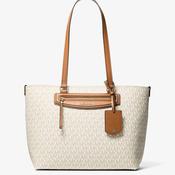 MICHAEL Michael Kors Monogram Jet Set Tote Bag, White Multi image