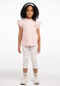 Ebita Mini Girl Floral Top Legging Headband Set, Pink image